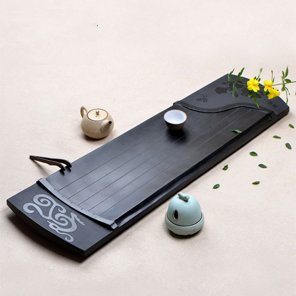 5Cgo 40336087368 天然整塊烏金石茶盤黑金石頭茶盤茶台藝術茶盤排水泡茶桌功夫茶具 80*35cm  LAY03600