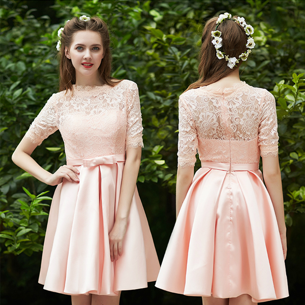 5Cgo 521202448140 新娘結婚禮服婚禮敬酒服 晚禮服連衣裙女秋裝粉色伴娘禮服伴娘服  GSX88200