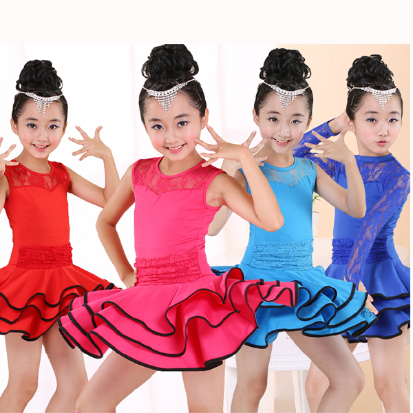 5Cgo 521686217195  兒童拉丁舞服裝秋冬長袖女童練功服少兒拉丁舞蹈公主裙演出服 GSX94000