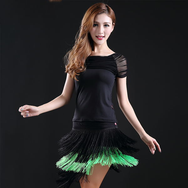 5Cgo 520158223287 成人女式拉丁舞服裝 廣場舞服裝套裝練習裙子 拉丁舞衣 GSX1100