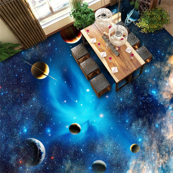 5Cgo 521131715374 代訂金3d立體浴室衛生間地板磚客廳臥室背景瓷磚宇宙星空星球地板畫會所餐廳走道洗手間臥室游泳池SPA CHX04000