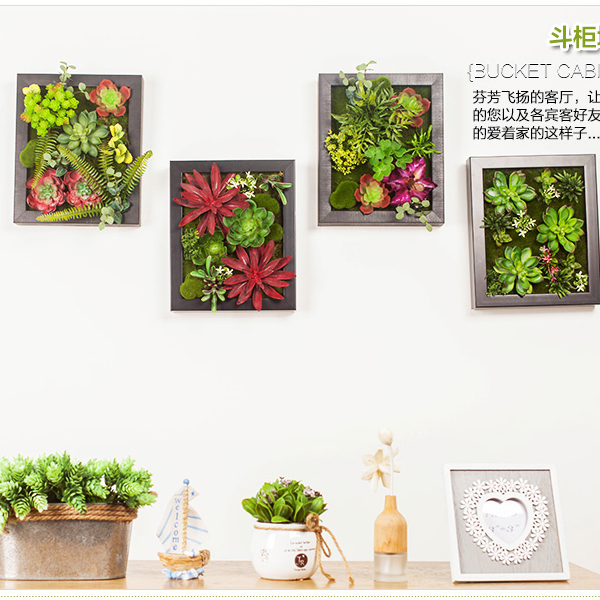 5Cgo 44907144093 綠洲立體仿真植物現代裝飾畫田園家居牆上裝飾品壁掛壁飾牆飾壁挂飾酒店會所花店咖啡廳書吧裝飾擺設玄關花卉大號 CHX89100