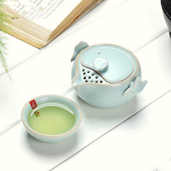 5Cgo 36945869211 茶道戶外旅行功夫便攜茶具汝窯辦公一壺一杯快客杯陶瓷茶具杯功夫泡茶  LAY9400
