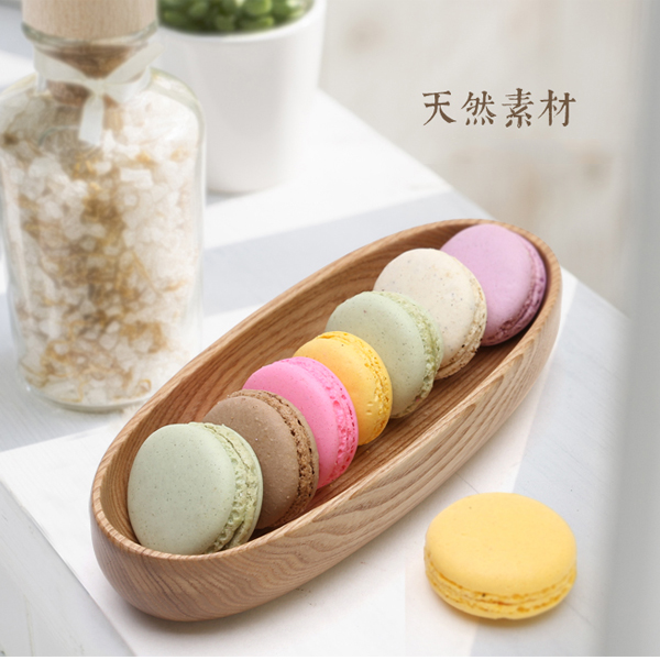5Cgo 45787385413 親近自然水曲柳木質馬卡龍盤子橢圓形天然實木盤船形 創意手工餐具    GSX95000
