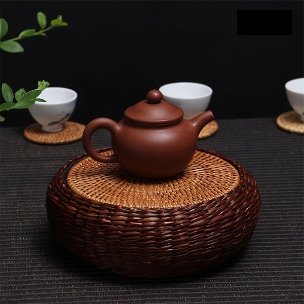 5Cgo  521000437634 草編陶胎壺承幹泡台茶盤壺承壺墊茶道配件水洗杯洗功夫茶具杯墊 LAY08100