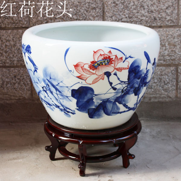 5Cgo 520342815442 景德鎮陶瓷器魚缸手工製作大號缸陶瓷金魚缸荷花缸錦锂缸睡蓮缸烏龜缸酒店大堂辦公室風水魚庭院假山裝飾擺件 CHX86100