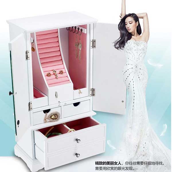 5Cgo 64038935274 騎士公主 實木多層首飾盒歐式木質高檔複古結婚黑/白飾品盒大音樂收納盒  GSX69200