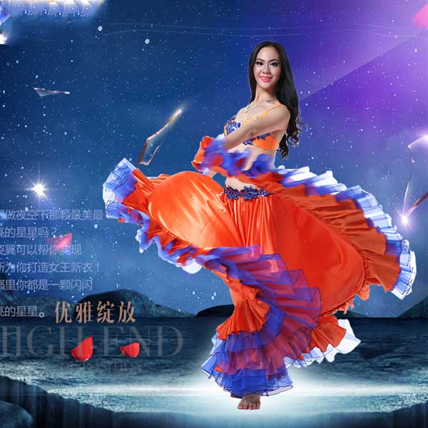 5Cgo 522870783509 舞姿翼 肚皮舞演出服裝成人表演服套裝 大擺裙兩件套 肚皮舞衣  GSX86300