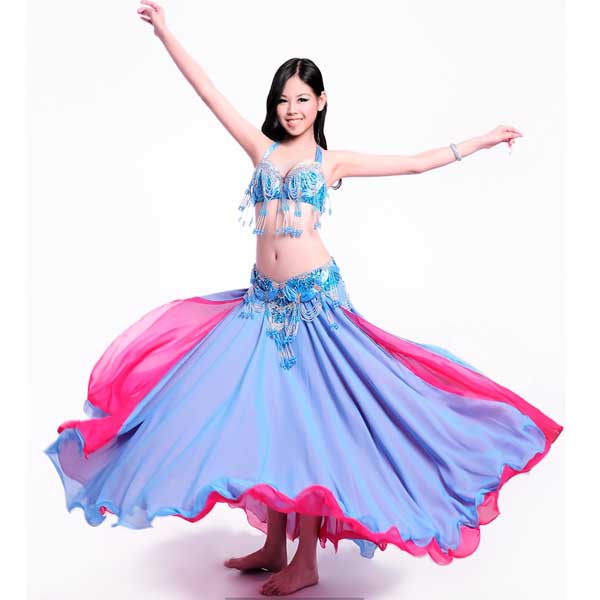 5Cgo 41366029539 舞姿翼肚皮舞演出服套裝 表演練功練習服裝 360度雙色大擺裙套裝  肚皮舞衣  GSX86300
