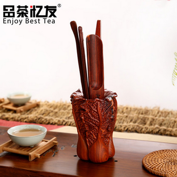 5Cgo 35463256614 茶道六君子套裝實木紅檀黑檀六君子茶具茶道配件喝茶必備品茶茶藝  LAY80200