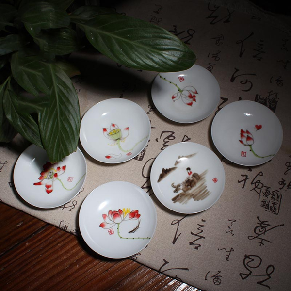 5Cgo  521666801355 景德鎮高白薄胎青花瓷鬥笠杯品茗杯陶瓷功夫茶具茶杯主人單杯 6個杯  LAY92000
