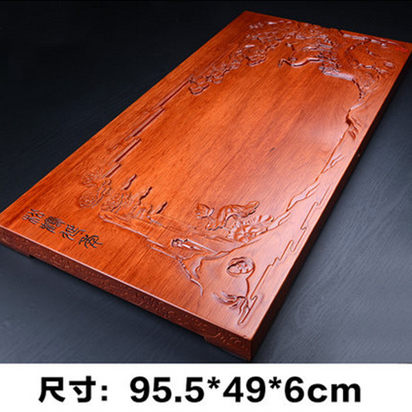 5Cgo  43845199277 花梨木實木功夫茶盤茶具單層平板大號排水泡茶桌茶藝喝茶桌   LAY99900