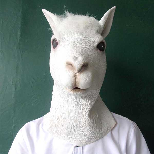 5Cgo 40775580719 草泥馬神獸羊駝頭套面具 萬聖節動物頭套馬頭兔頭cosplay道具   GSX95000