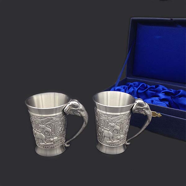 5Cgo  41372038692 泰國純進口錫器對酒杯套裝錫杯錫制商務工藝禮品禮盒裝送禮佳品 LAY97200
