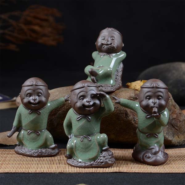 5Cgo   523841931816 哥窯開片猴子茶寵擺件猴年大吉茶桌必備齊天大聖西遊記茶玩    LAY91100
