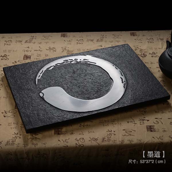 5Cgo   520967022911 天然烏金石頭茶盤茶台茶海整塊黑金石茶盤石桌茶道文化 單茶盤    LAY26200