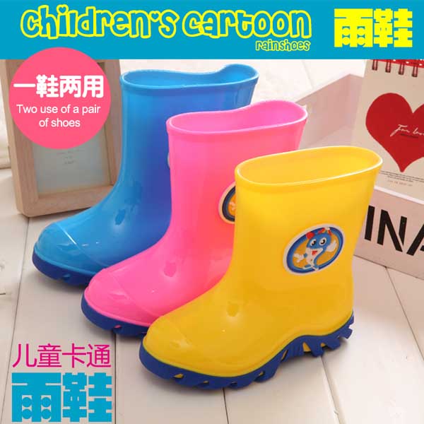 5Cgo 522652142076 不加絨兒童雨鞋秋冬小孩學生水鞋卡通寶寶膠鞋男童女童防滑雨靴  GSX71000
