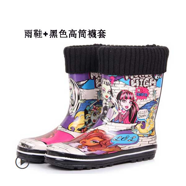 5Cgo 38610719272 時尚雨鞋女中筒加絨雨靴秋冬季保暖女士水鞋水靴套鞋防滑  GSX30100