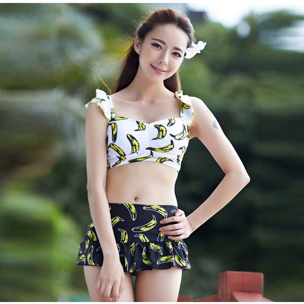 5Cgo 523209586457 泳裝比基尼 泳衣女分體裙式小胸聚攏韓版正妹遊泳衣溫泉女士泳裝 GSX97000