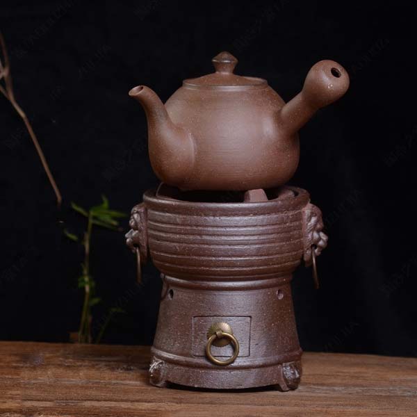 5cgo 523751631745 茶道風爐功夫茶具用品炭爐紅泥碳爐手工涼爐碳爐砂铫火炭爐工夫茶爐茶具一壺一爐HZS09500