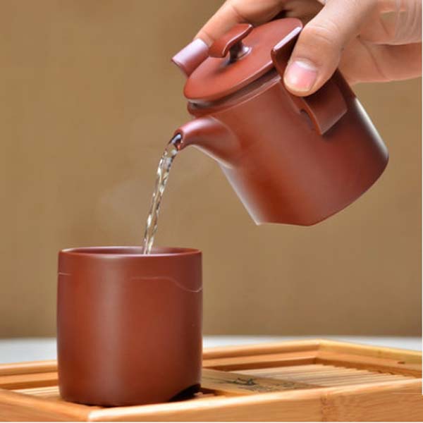 5Cgo 38385220105 紫砂杯快客杯旅行茶杯紫砂壺帶蓋大容量功夫茶具飲具一壺一杯HZS931