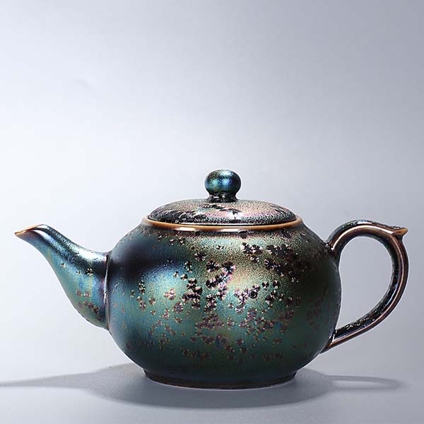 5Cgo 525439569907 茶道天目釉功夫茶具用品純手工陶瓷茶壺高檔單壺景德鎮泡茶壺HZS88100