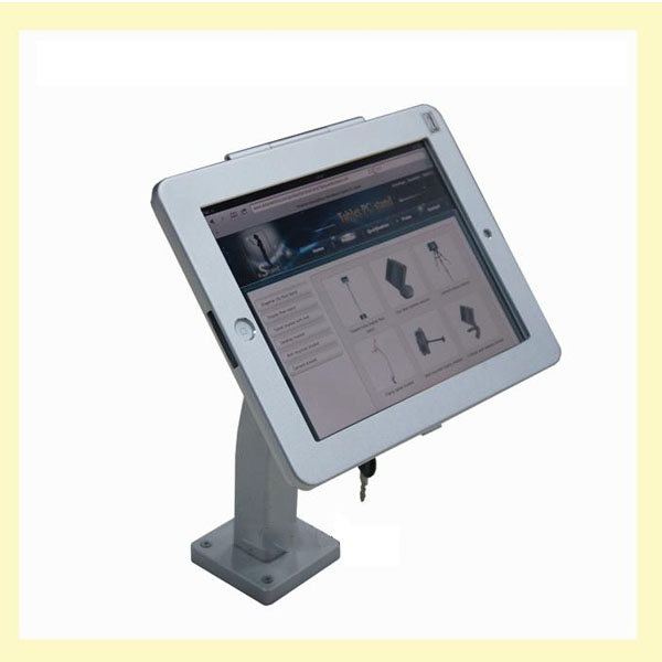 5Cgo 523979818685 螺絲固定在桌面iPad air防盜支架台式挂牆兩用金屬展示架酒店平板防盜展示架 WXP06200