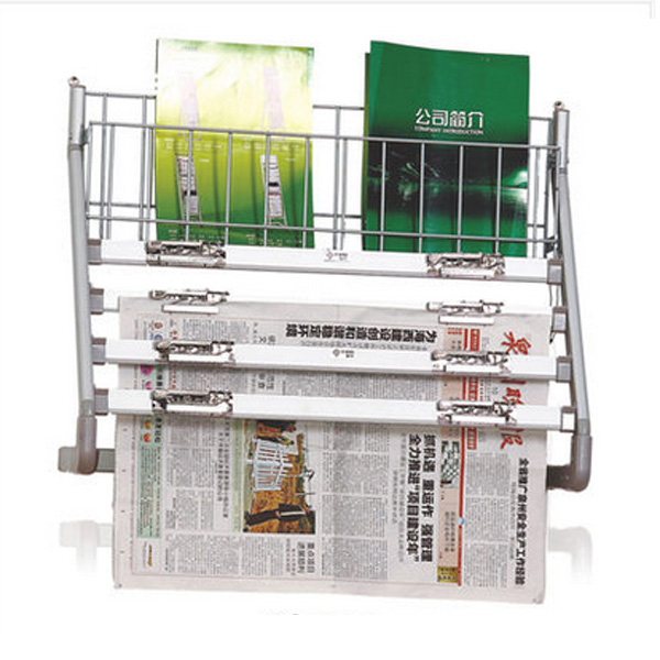 5Cgo 41106107159 牆式報架報刊架報紙架立式單鐵絲網雜志架資料架掛墻式報紙架報紙夾 WXP69000