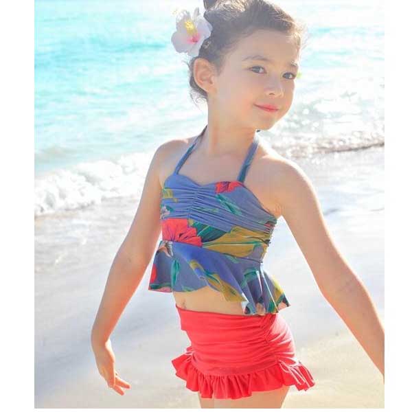 5Cgo 44564118193 韓國兒童泳衣女童變涼游泳衣幼兒分體裙式泳裝女孩公主寶寶 GSX94000