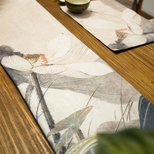 5Cgo 524165813905 中式桌旗居家布藝餐桌裝飾布藝鹿皮絨可機洗床旗客廳餐廳茶室榻榻米蓋布桌巾茶墊巾玄關鞋櫃邊幾 CHX34100