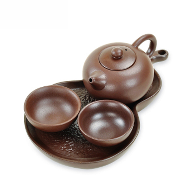 5Cgo 44463461295 陶制茶具旅行快客杯套裝幹泡一壺一杯茶壺茶盤功夫便攜茶具HZS88000