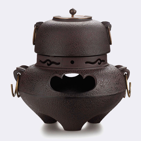 5Cgo 526987282192 鑄鐵壺爐炭爐風釜酒精爐茶爐鐵壺專用鑄鐵茶釜日本鬼面風爐火盆缽HZS66500