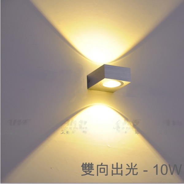 5Cgo 14863795612 設計師首選簡約壁燈現代客廳臥室戶外防水LED牆壁燈走道美術燈-雙向出光10W SHM56100