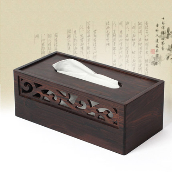 5Cgo 18704086550 茶道紅木制複古家用客廳餐巾紙盒黑檀木實木質簡約紙巾盒抽紙盒創意 HZS85200