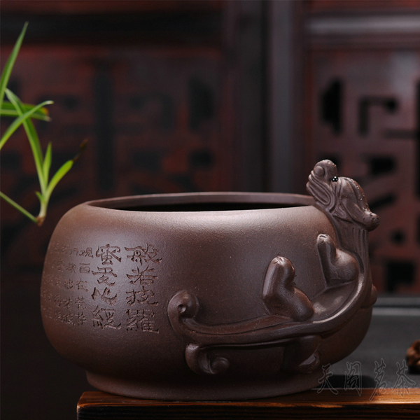 5Cgo 521684155426 茶道紫砂龍茶洗品茗杯茶洗蓋碗茶壺六君子茶盤功夫茶具配件 HZS86000