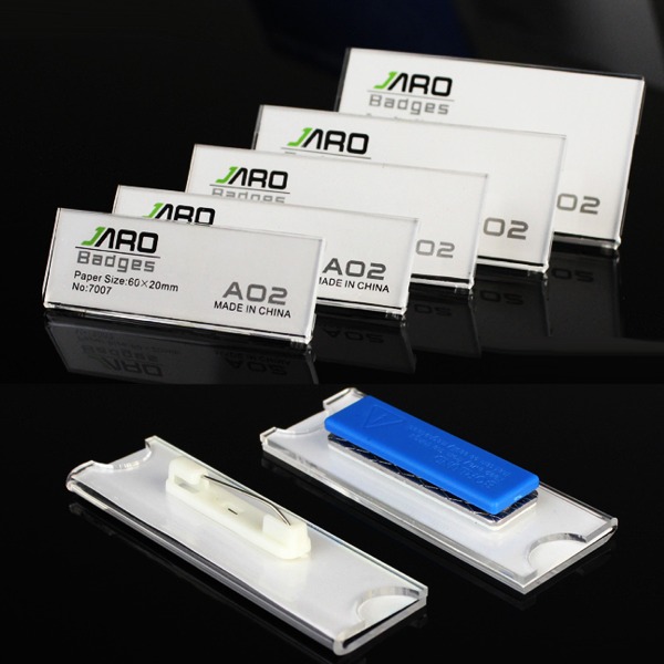 5Cgo 37868324881 透明壓克力別針胸針胸牌胸卡員工工作牌姓名牌專櫃櫃台銷售服務人員餐廳 紙尺寸70*20mm (10個) AGL32000