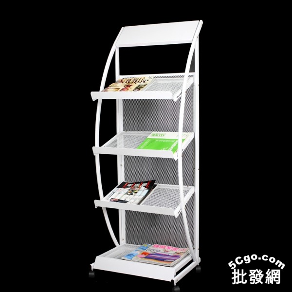 5Cgo 526235388561 房仲資料架落地雜志架A4宣傳單頁DM廣告展示架書報架報刊架白色烤漆鐵架 AGL861000