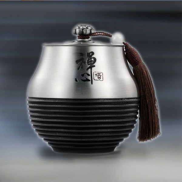 5Cgo 524367237597  純錫茶葉罐密封罐禅心茶葉罐錫大號密封茶罐錫茶具大馬錫茶盒 HZS86300