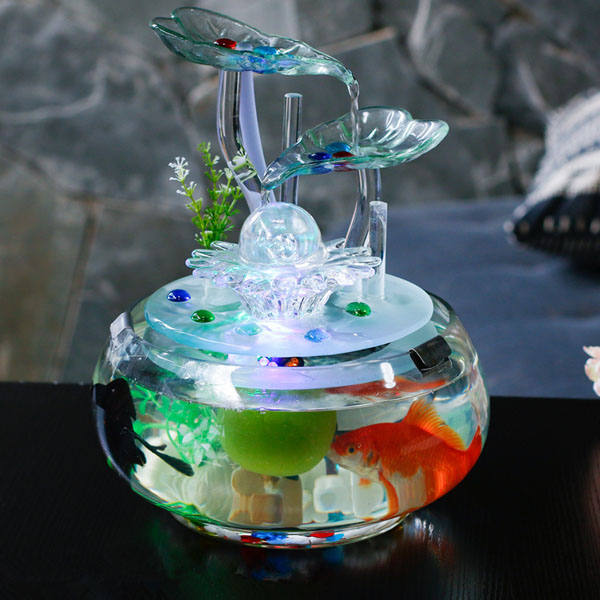 5Cgo 533047926718 流水擺件桌面魚池辦公桌陶瓷小噴泉加濕器招財風水球轉運小噴泉迷你魚缸創意工藝品客廳客廳臥室 CHX80200