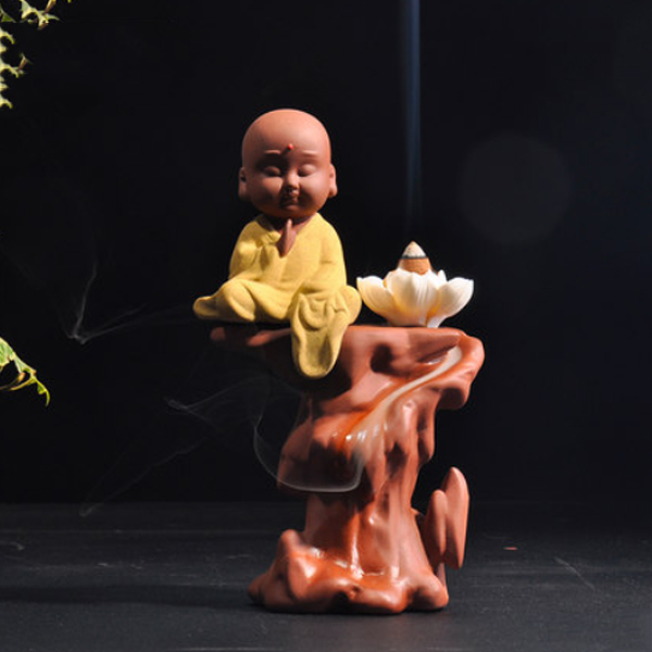 5Cgo 52969600071  茶道宜興紫砂小和尚倒流香爐茶寵茶玩彌勒佛功夫茶具擺件 HZS82100