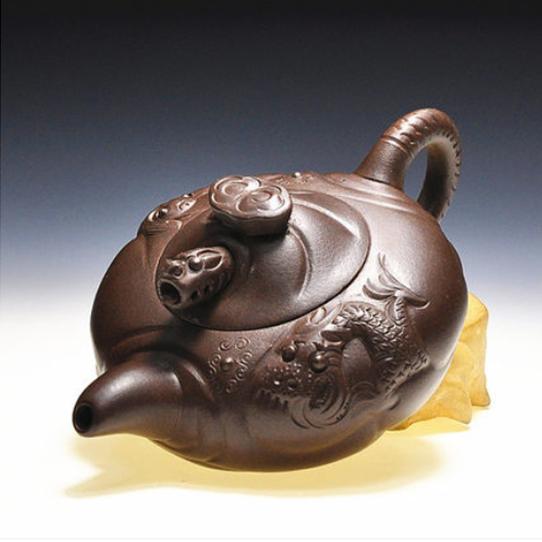 5Cgo 37880617603 宜興紫砂壺名家全手工小品魚化龍茶壺老紫泥功夫茶具用品 HZS99300