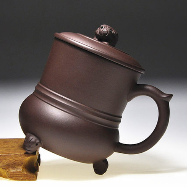 5Cgo 18813886482 宜興全手工紫砂杯正泡茶杯馬克杯招財貓麒麟杯子好用紫砂茶杯  HZS88000