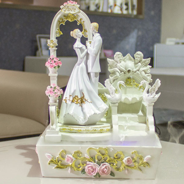 5Cgo 43542426367 閨蜜創意實用結婚禮物送禮流水噴泉擺件新婚慶訂婚禮品夢幻結婚場景加濕器新婚客廳擺設設計 CHX99100