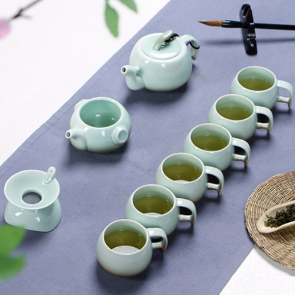 5Cgo 521605500272 恬瓷功夫茶具送禮茶具茶海品茗杯茶壺粗陶窯變整套茶具套裝 HZS86100