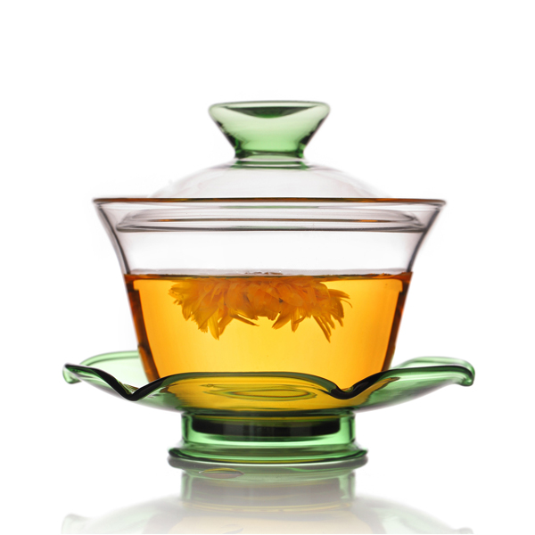 5Cgo 525597033414 耐熱玻璃手工蓋碗茶杯三才碗功夫茶具泡茶器日式透明大號蓋碗 HZS05000