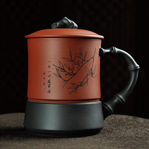 5Cgo 19262400378 宜興紫砂杯茶杯帶蓋杯子泡茶杯馬克杯功夫茶具用品 HZS86100
