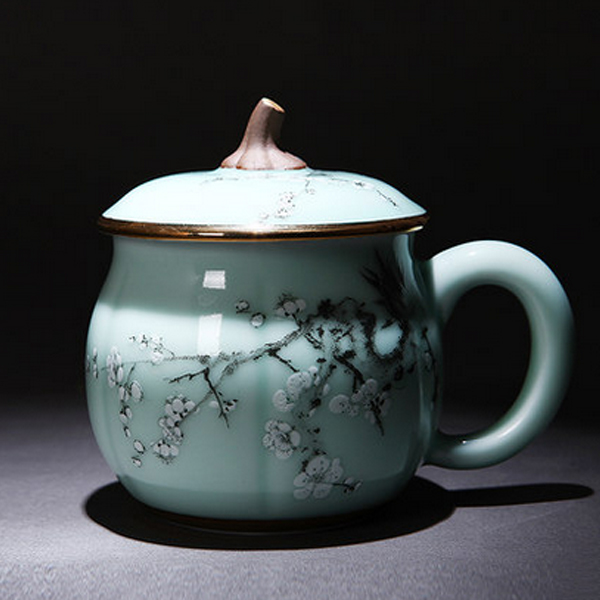 5Cgo 526465206111 黃金彩繪龍泉青瓷口杯水杯茶杯南瓜杯茶杯茶具辦公茶杯泡茶杯 HZS72200