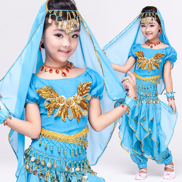 5Cgo 44013846846 梵之舞 兒童肚皮舞套裝 肚皮舞服裝 印度舞演出服表演服   七件套  GSX30100
