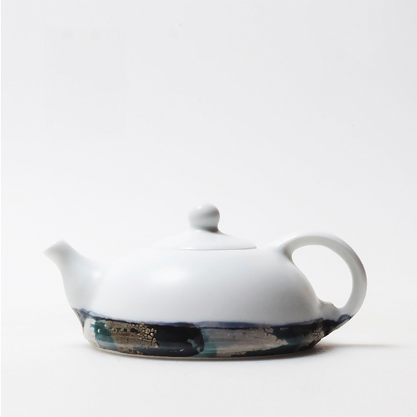 5Cgo 38995312639 煙雨扁壺景德鎮陶瓷茶壺功夫茶具創意白色人文茶器定制  HZS86100