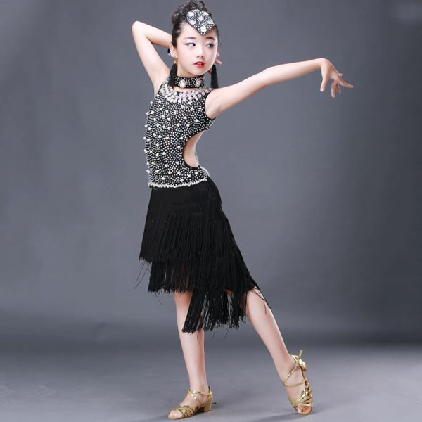 5Cgo 537197926798 拉丁舞裙高檔新款兒童拉丁舞服演出服少兒女童拉丁舞裙演出表演比賽服   GSX89200